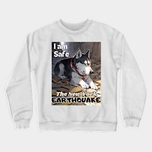 I Survived the New York City Earthquake, "I am The Husky, I am safe, Ideal Gift, Crewneck Sweatshirt